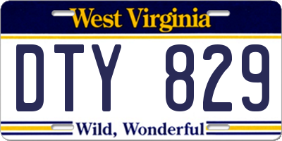 WV license plate DTY829