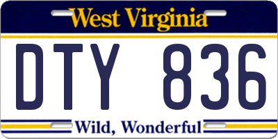 WV license plate DTY836