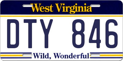 WV license plate DTY846
