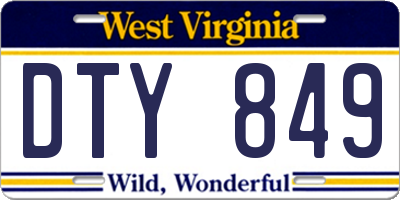 WV license plate DTY849