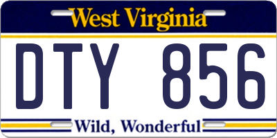WV license plate DTY856