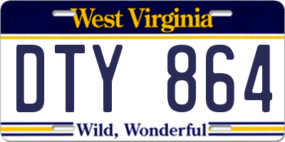 WV license plate DTY864