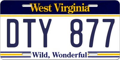 WV license plate DTY877