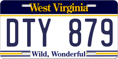 WV license plate DTY879