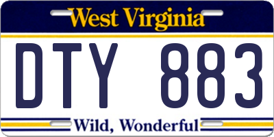 WV license plate DTY883