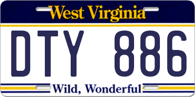 WV license plate DTY886