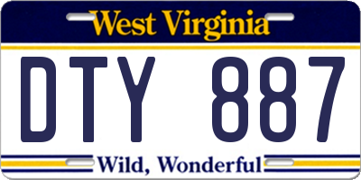 WV license plate DTY887