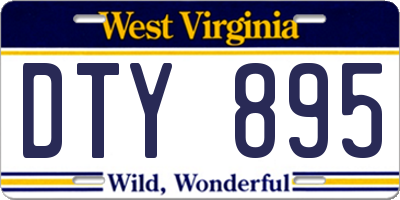 WV license plate DTY895