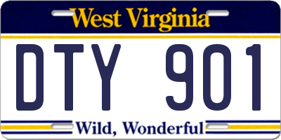 WV license plate DTY901