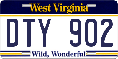 WV license plate DTY902