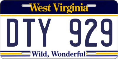 WV license plate DTY929