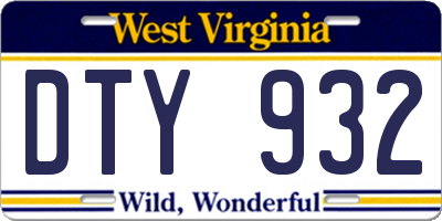 WV license plate DTY932