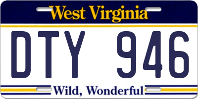WV license plate DTY946