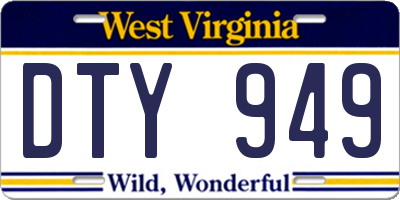 WV license plate DTY949