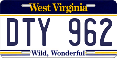 WV license plate DTY962