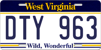 WV license plate DTY963