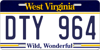 WV license plate DTY964