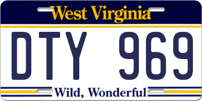 WV license plate DTY969