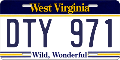 WV license plate DTY971