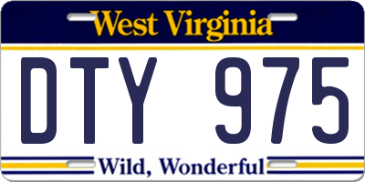 WV license plate DTY975