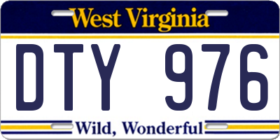 WV license plate DTY976
