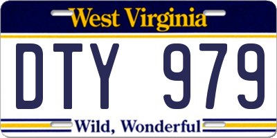 WV license plate DTY979