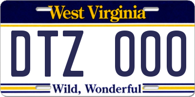 WV license plate DTZ000