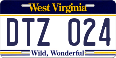 WV license plate DTZ024