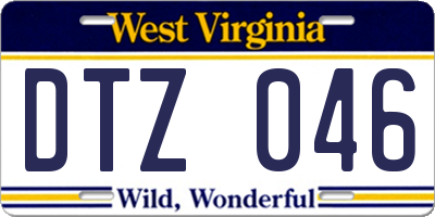 WV license plate DTZ046