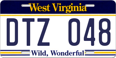 WV license plate DTZ048