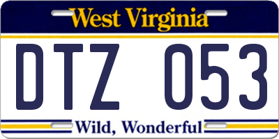 WV license plate DTZ053