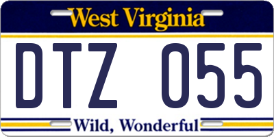 WV license plate DTZ055