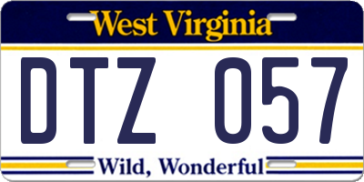 WV license plate DTZ057
