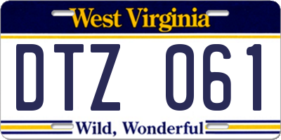 WV license plate DTZ061