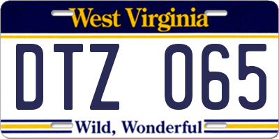 WV license plate DTZ065