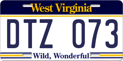 WV license plate DTZ073