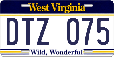 WV license plate DTZ075