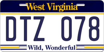 WV license plate DTZ078