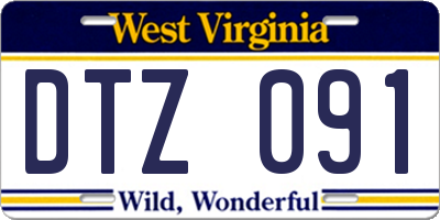 WV license plate DTZ091