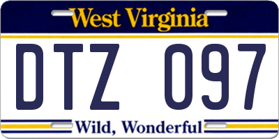 WV license plate DTZ097