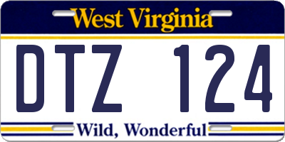 WV license plate DTZ124