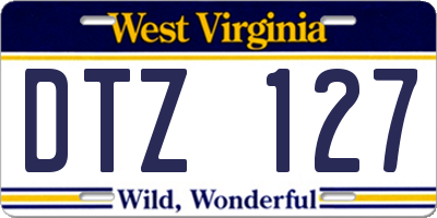 WV license plate DTZ127