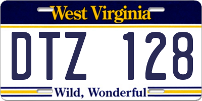 WV license plate DTZ128