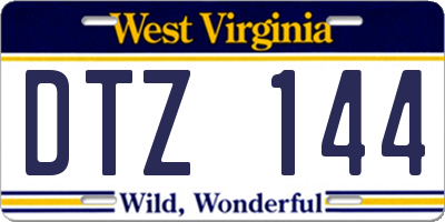 WV license plate DTZ144