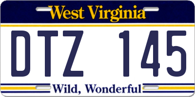 WV license plate DTZ145