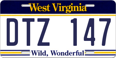 WV license plate DTZ147