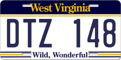 WV license plate DTZ148