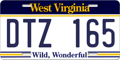 WV license plate DTZ165
