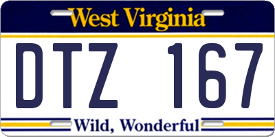 WV license plate DTZ167