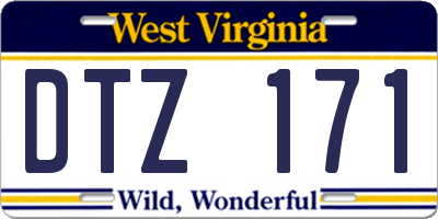 WV license plate DTZ171